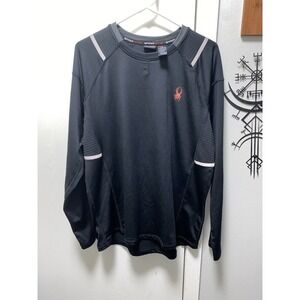 Spyder Active Pro Web Base Layer Shirt Men's size M Black Crew Neck Long Sleeve